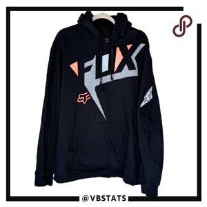 Fox Racing Men's Graphic Logo Fleece Drawstring Pullover Hoodie Black Size XXL